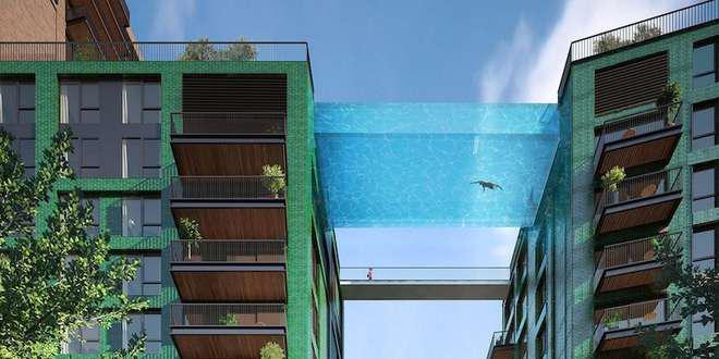 Une piscine transparente entre deux immeubles
londoniens !