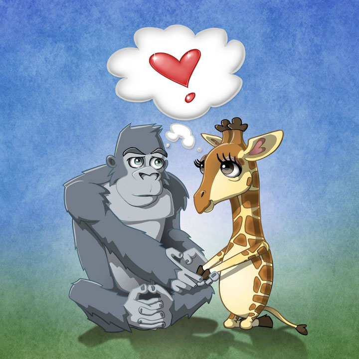  « Le gorille menait une vie brute et éparpillée qui est maintenant recentrée sur les choses qui lui importent. Il n’y avait pas de mots pour décrire combien il était chanceux. Sans elle à ses côtés, sa vie aurait fini par flétrir. » 