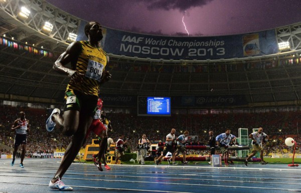 Usain Bolt à Moscou en août au stade de Luzhniki