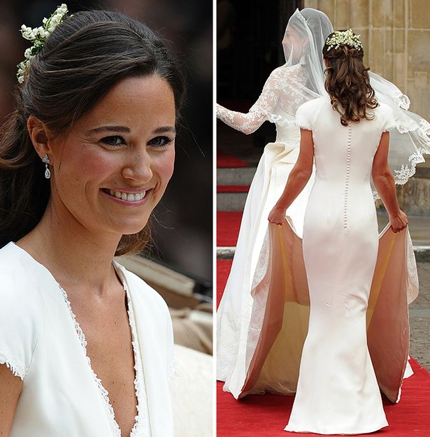 Pippa Middleton smiles as she travels to the wedding of her sister-796855