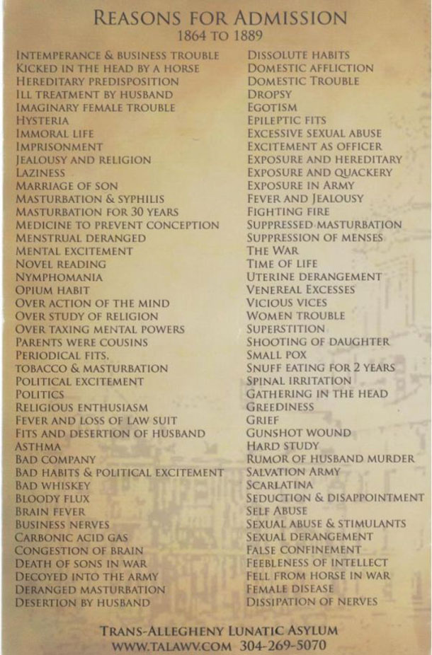 A-list-of-actual-reasons-for-admission-into-the-Trans-Allegheny-Lunatic-Asylum-from-the-late-1800s.