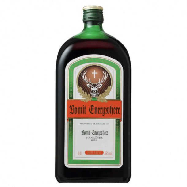 Jägermeister, avec ça on " vomit, on a la gueule de bois et c'est l'enfer..."