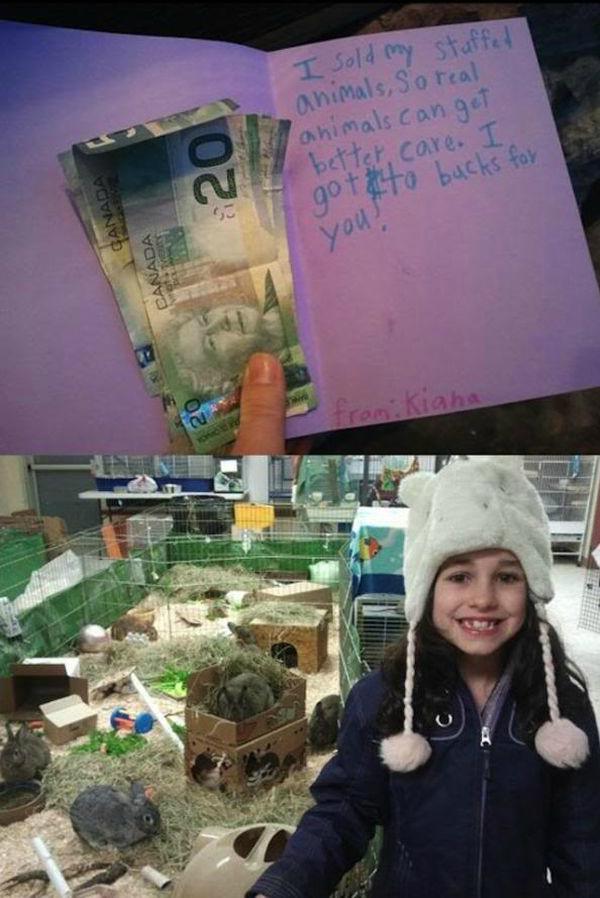Cette petite fille a décidé de vendre ces animaux en peluche pour aider les vrais animaux