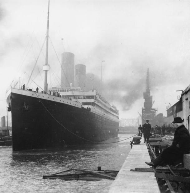 Le Titanic au moment de son départ, 1912