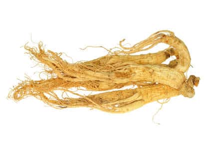 Dried Ginseng Roots Isolated On White Background