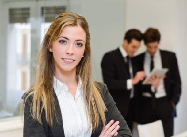 Businesswoman leader looking at camera