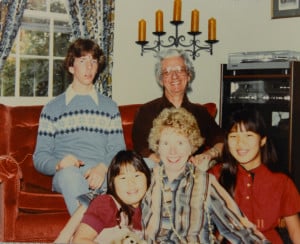 Holly Hoyle O'Brien with her American family. STAFF PHOTO / DAN WAGNER