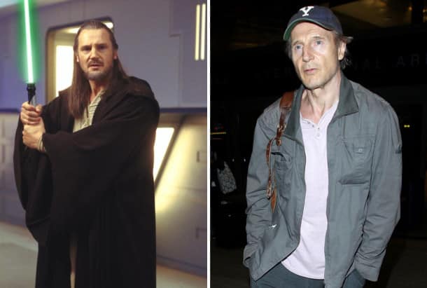 Liam Neeson en Qui-Gon Jinn, 1999 et 2015