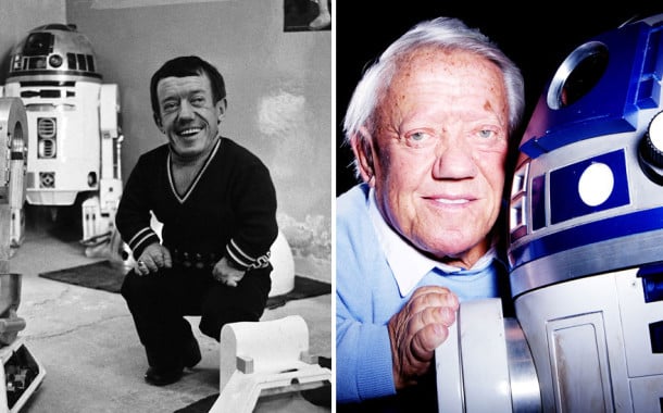 Kenny Baker en R2-D2, 1977 et 2015