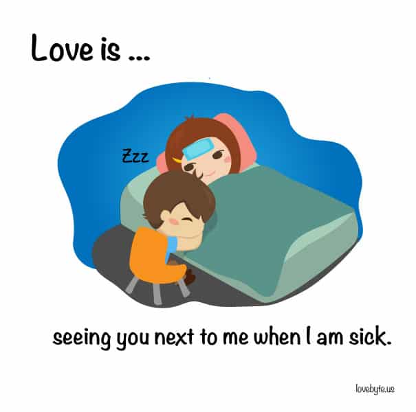 "rester près de moi quand je suis malade"