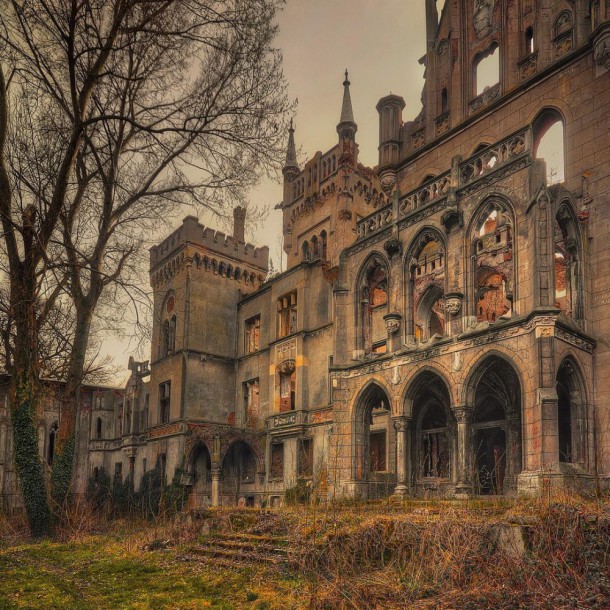 A crumbling castle in Kopice, Poland