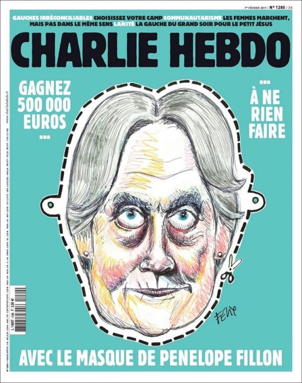 Charlie Hebdo vous propose un masque de Pénélope Fillon
