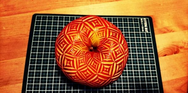 sculpture sur fruits : Gaku, artiste japonais