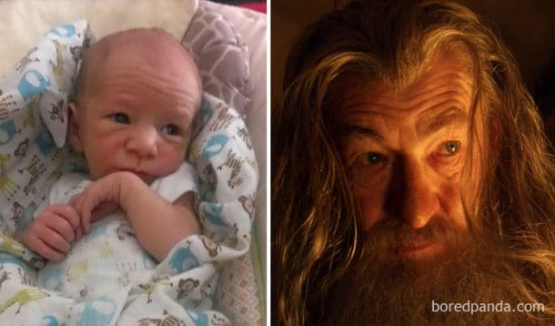 bébé qui ressemble à Gandalf