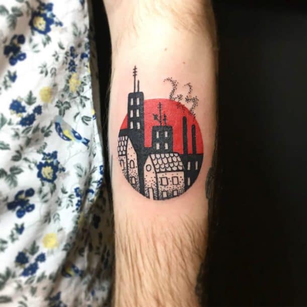 tatouage maisons et immeubles