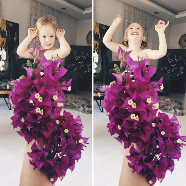 robe en fleurs violettes