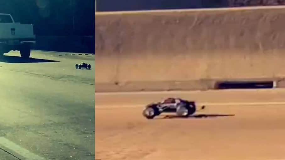 ?? son aise, une voiture t?�l?�command?�e roule ?� 130 Km/h sur l'autoroute ! (VIDEO)