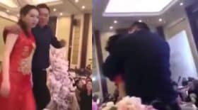 beau-père roule une pelle à la mariée