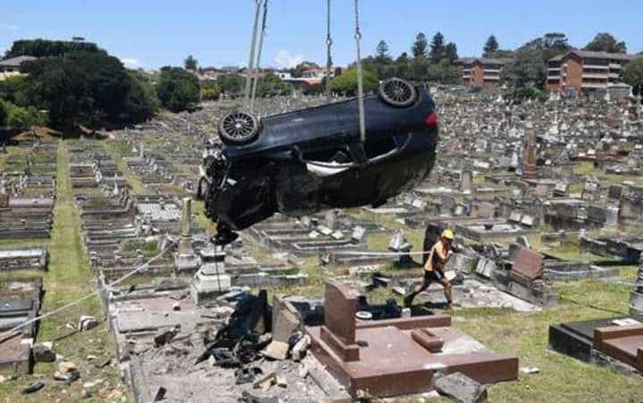 accident de voiture cimetière Autralie