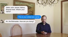 il discute avec son pere decede