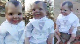 une poupée-bébé terrorise un cimetière