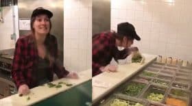 serveuse crache dans un sandwich pita
