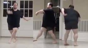 malgré son embonpoint, cet homme danse remarquablement bien