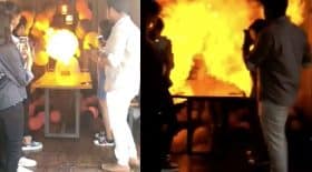 ballons d'hydrogène incendie fête d'anniversaire