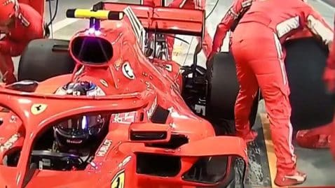 mécanicien se fait écraser par Räikkönen