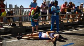 assistance médicale chute au marathon des jeux du commonwealth