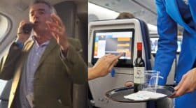 michael o'leary offre un verre à bord de ryanair