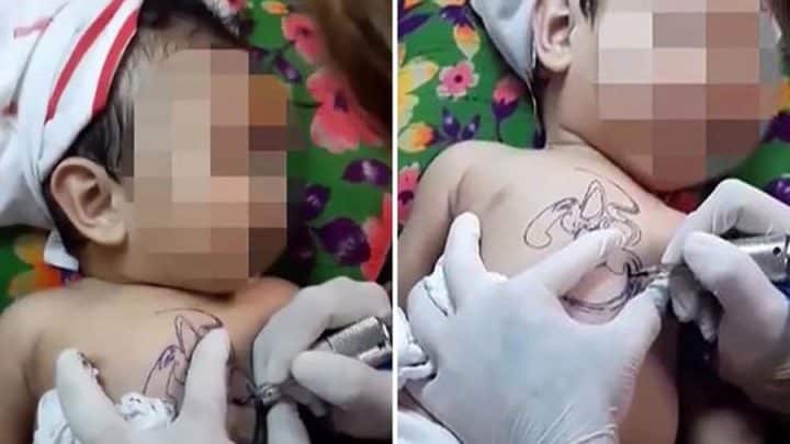 un tatouage forcé au bébé