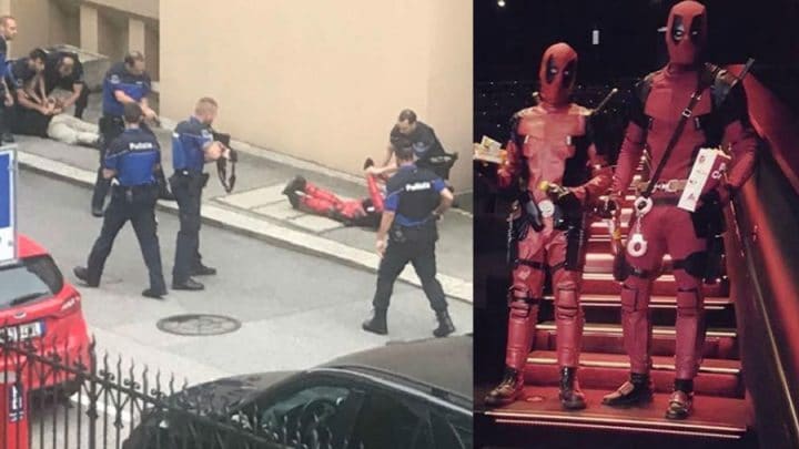 costume deadpool terroristes police