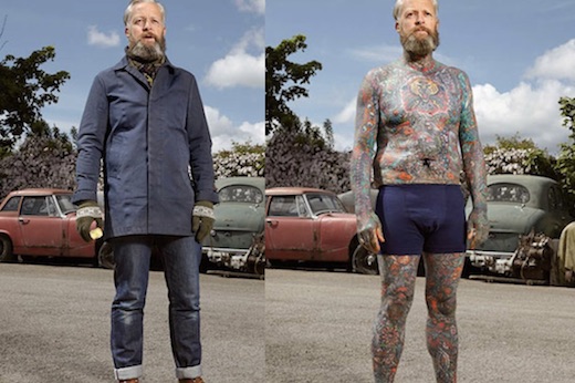 ce photographe a pris des clichés de personnes tatouées avec et sans leurs vêtements !