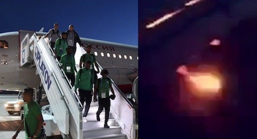 L'avion de l'équipe de football de l'Arabie Saoudite prend feu !