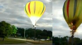 ligne haute tension montgolfière explosion