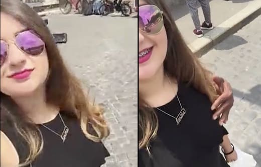 Elle se fait surprendre alors qu'elle prenait un selfie