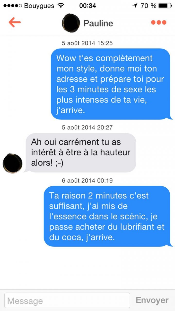 Tinder, conversations, malaise, drague, messages, sms, wtf
