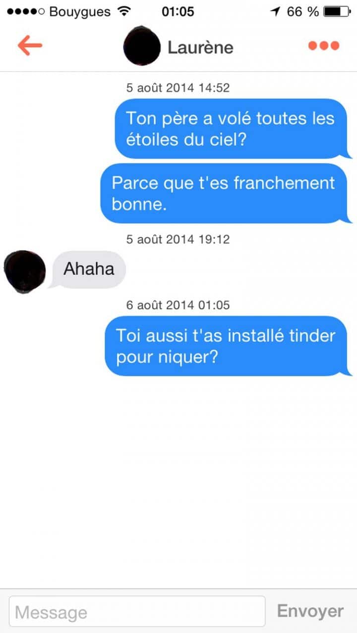 Tinder, conversations, malaise, drague, messages, sms, wtf