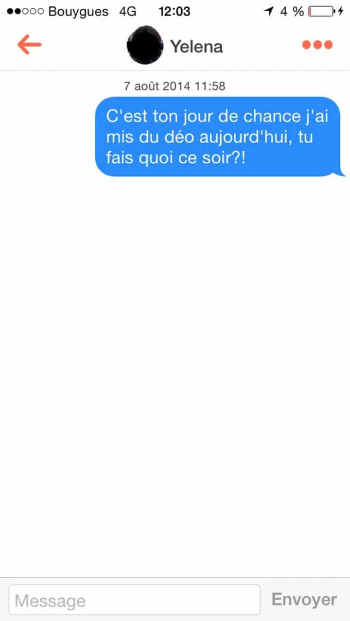 Tinder, conversations, malaise, drague, messages, sms, wtf