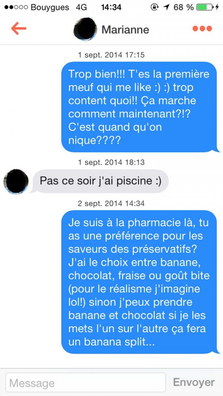 Tinder, conversations, malaise, drague, messages, sms, wtf