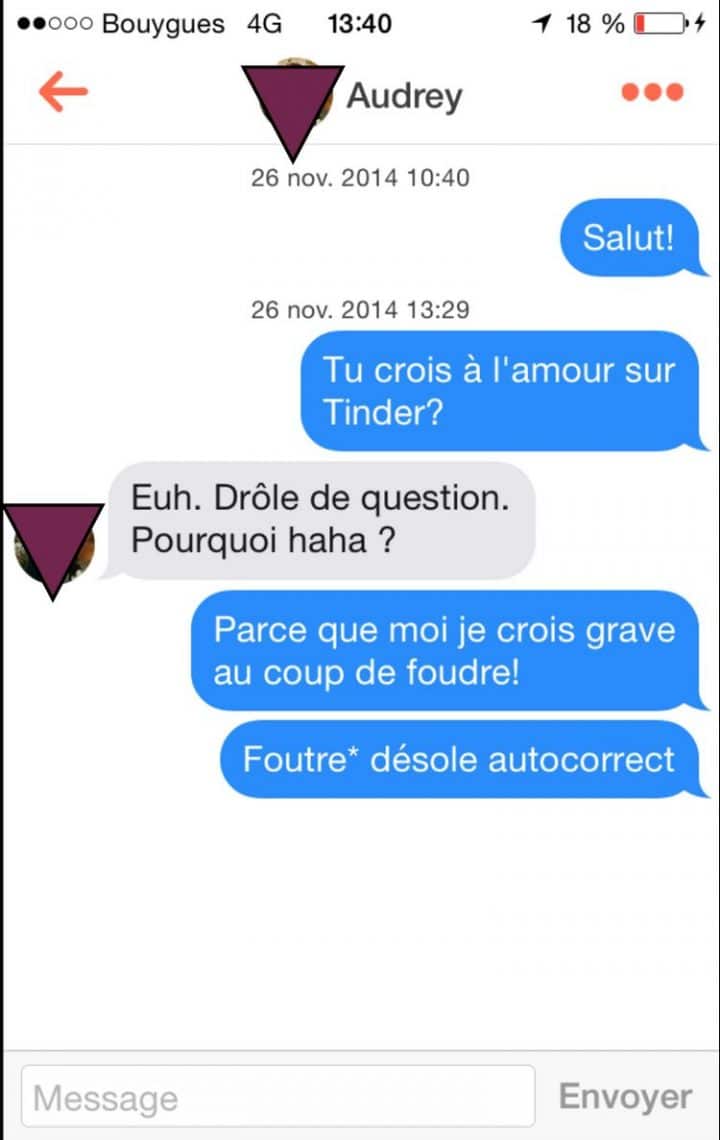 Tinder, conversations, malaise, drague, messages, sms, wtf
