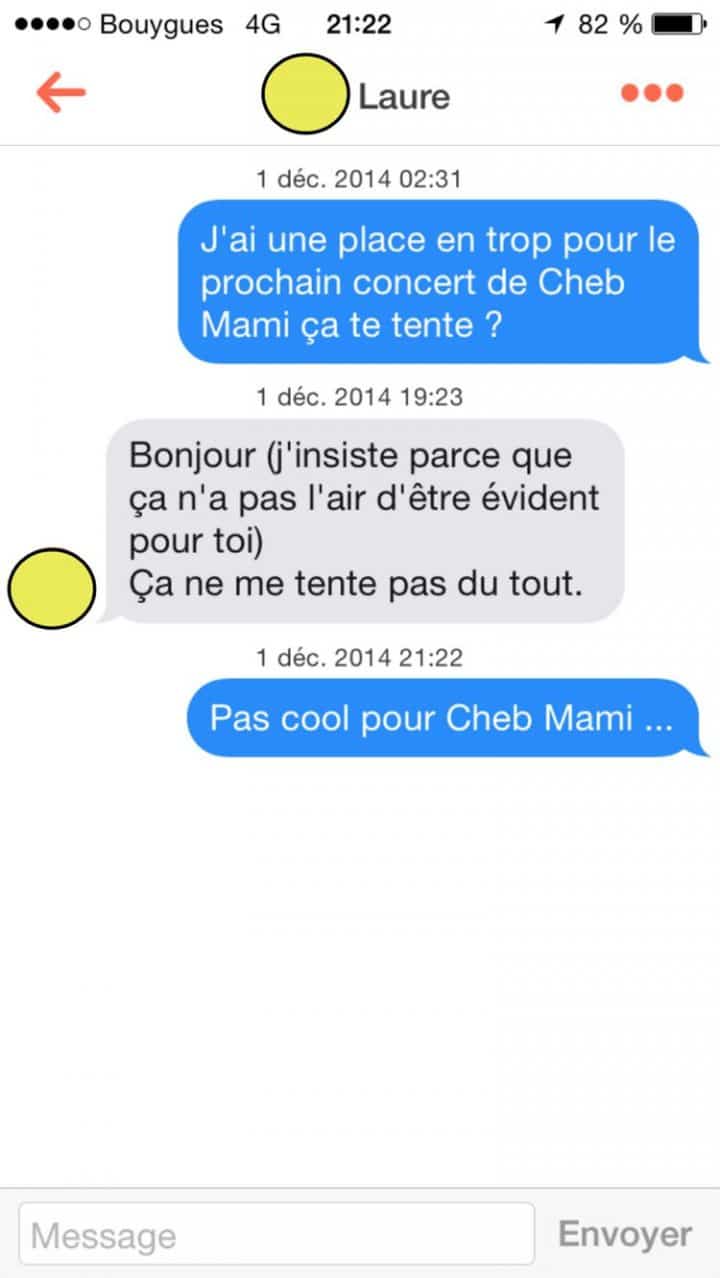 Tinder, conversations, malaise, drague, messages, sms, wtf