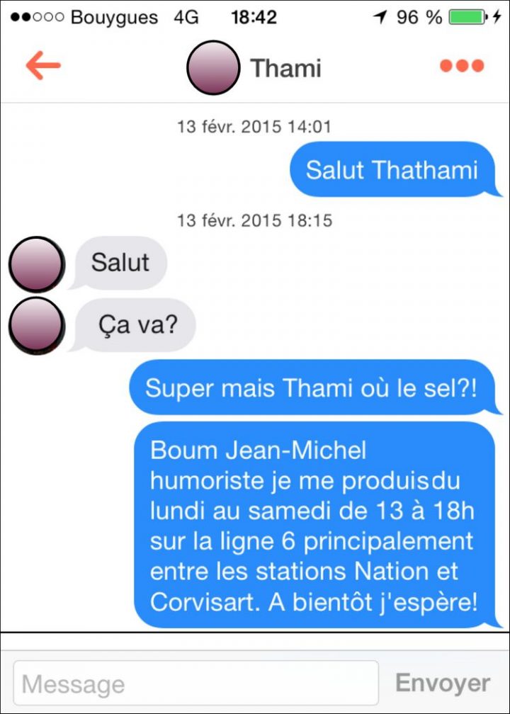 Tinder, conversations, malaise, drague, messages, sms, wtf