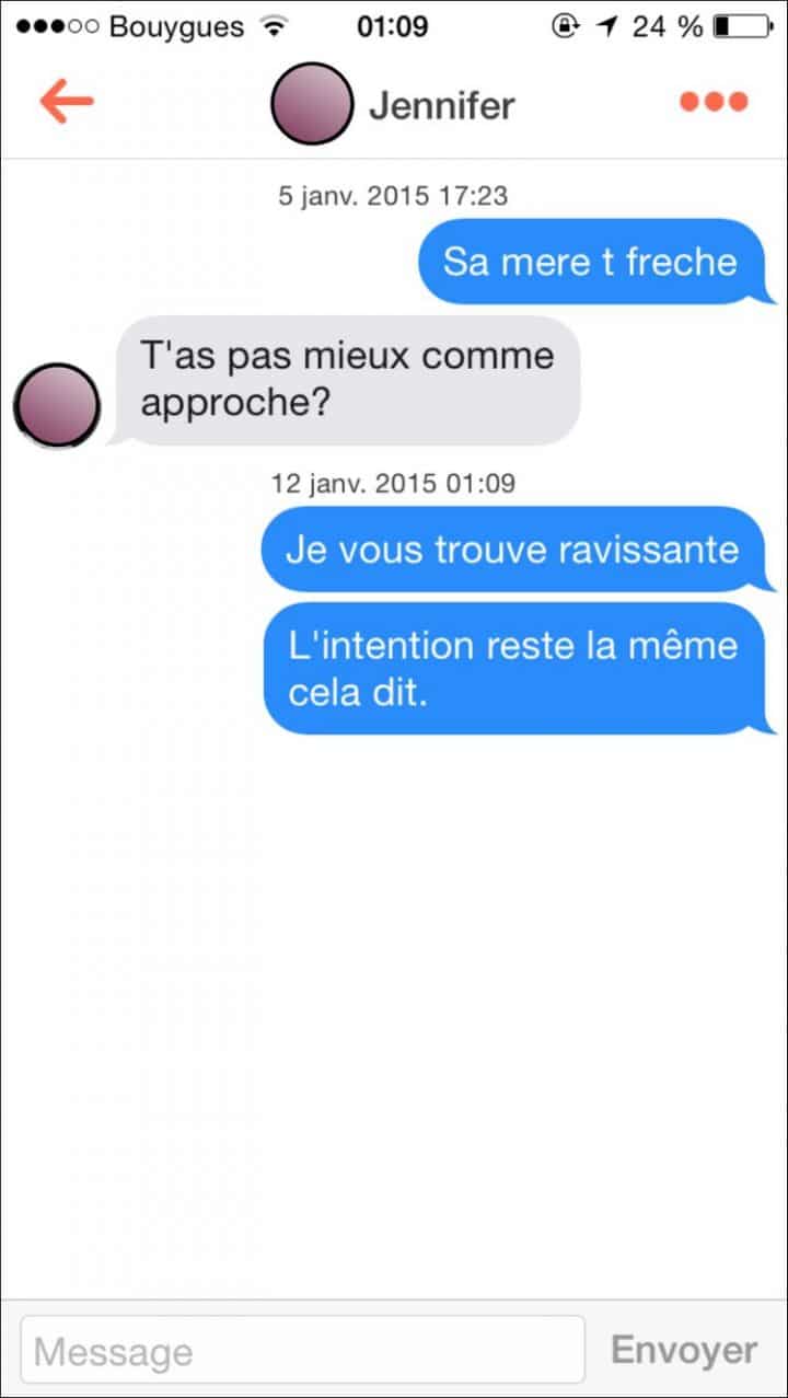 Tinder, conversations, malaise, drague, messages, sms, wtf