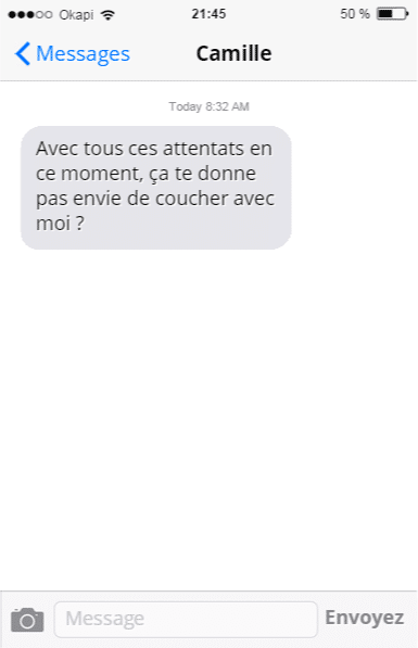 Tinder, conversations, malaise, drague, messages, sms, wtf