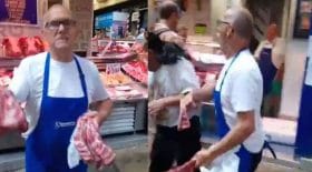 boucher agressif manifestants vegans