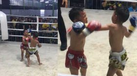 enfants boxe thaïlandaise combat violent
