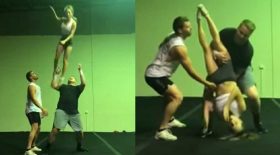 pom pom girl chute tête la première