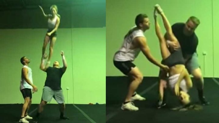 pom pom girl chute tête la première